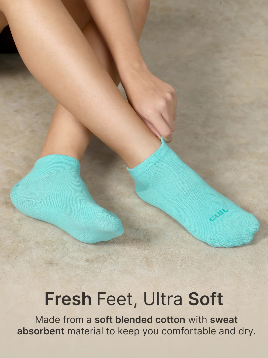 Sports Ankle Length Pack of 3 Turquoise,Powder Blue & Navy Solid Women's Socks - Image 4