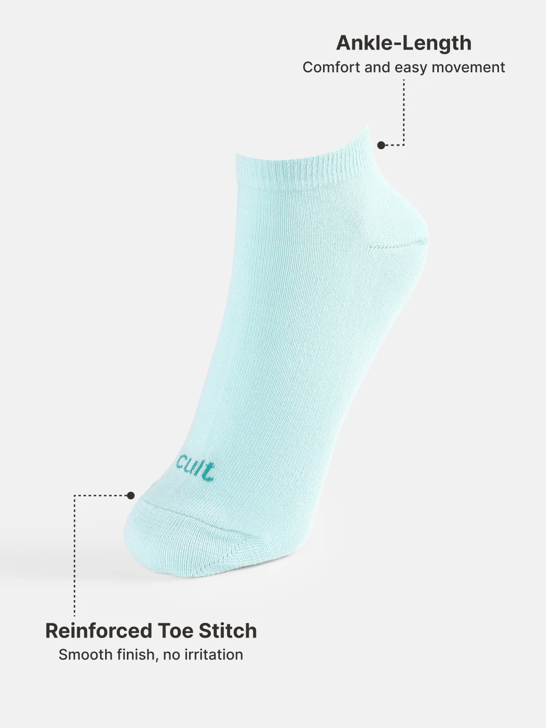 Sports Ankle Length Pack of 3 Turquoise,Powder Blue & Navy Solid Women's Socks - Image 5