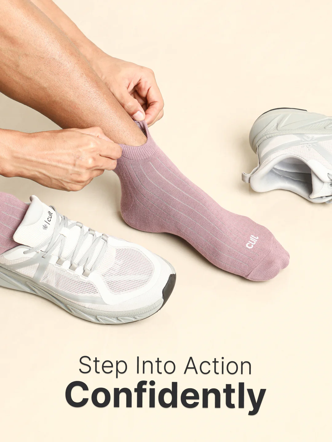 Sports Ankle Length Pack of 5 Pink,Olive,Navy,White & Black Solid Men's Socks - Image 2