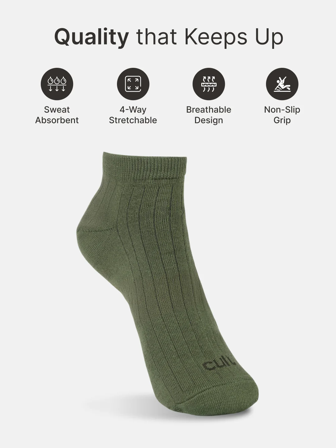 Sports Ankle Length Pack of 5 Pink,Olive,Navy,White & Black Solid Men's Socks - Image 3