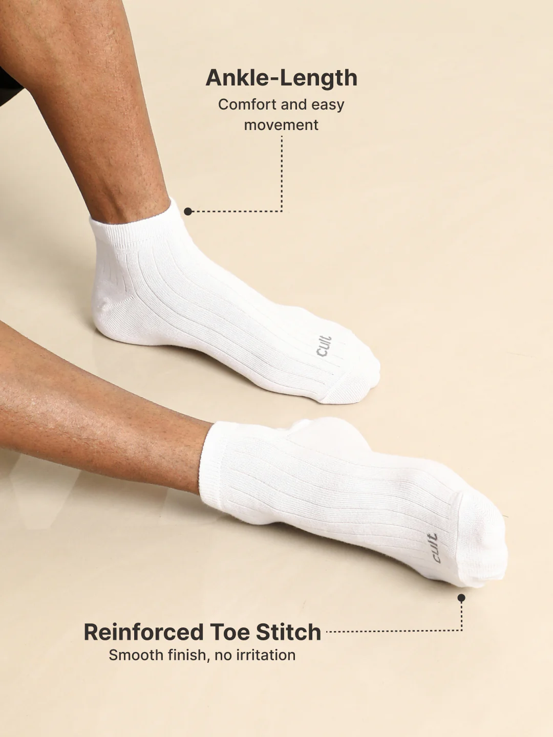 Sports Ankle Length Pack of 5 Pink,Olive,Navy,White & Black Solid Men's Socks - Image 5