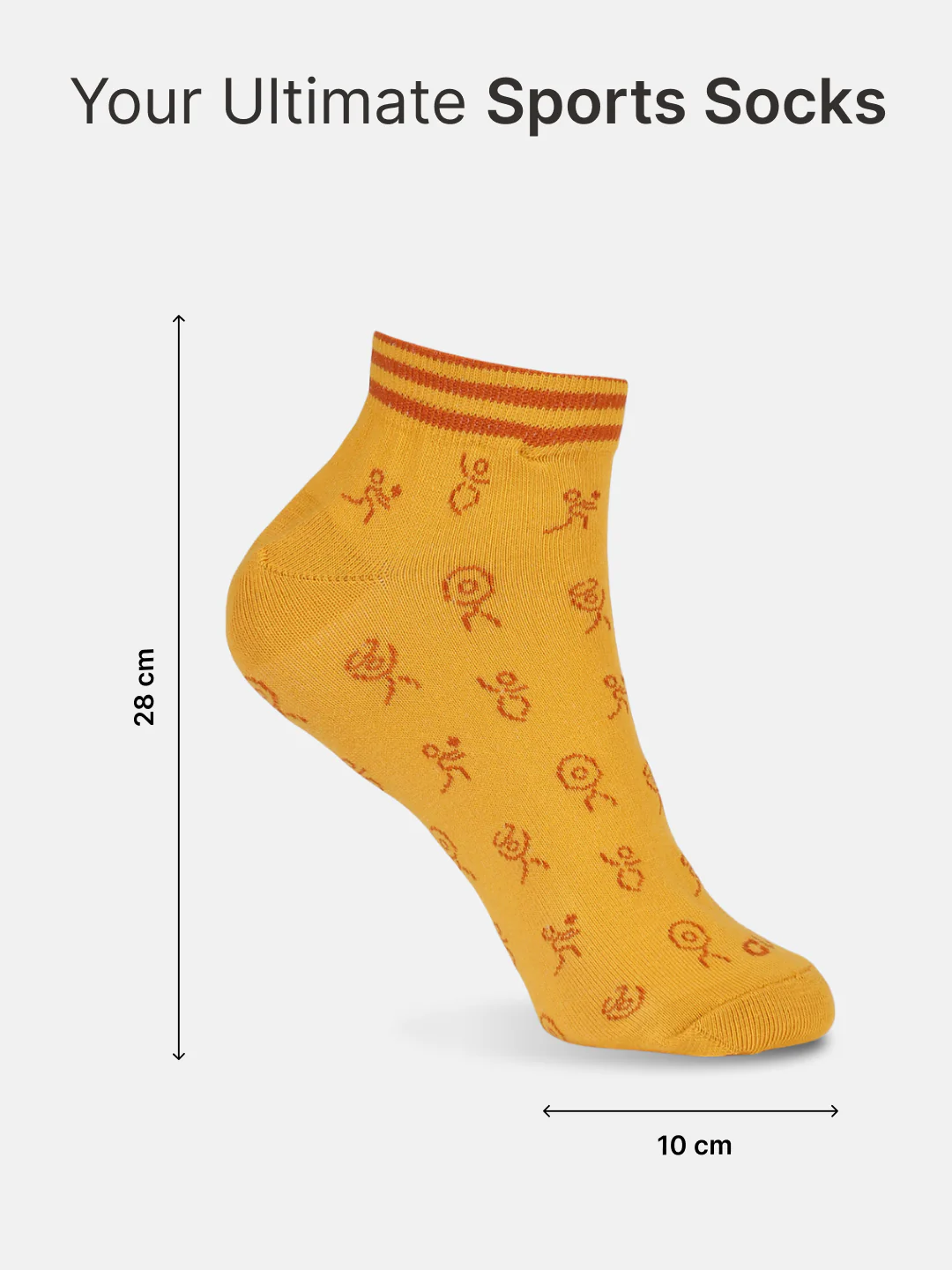 Casual Ankle Length Pack of 3 Mustard,Off White & Rust Patterned Women's Socks - Image 6