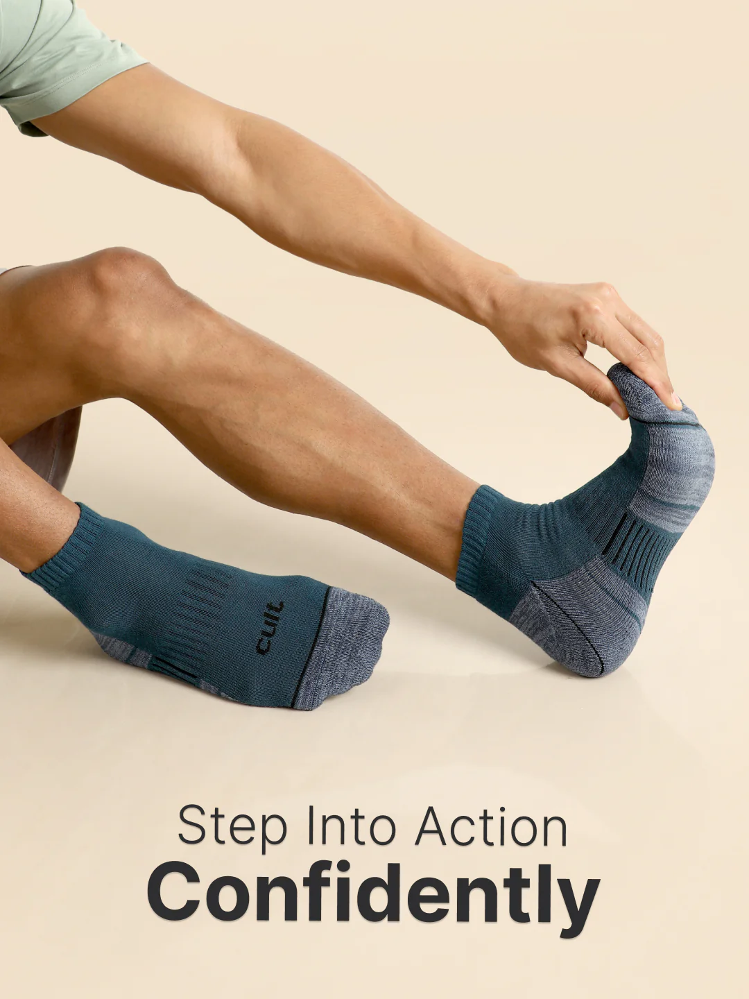 Sports Ankle Length Pack of 3 Maroon,Olive & Blue Men's Cotton Socks - Image 2