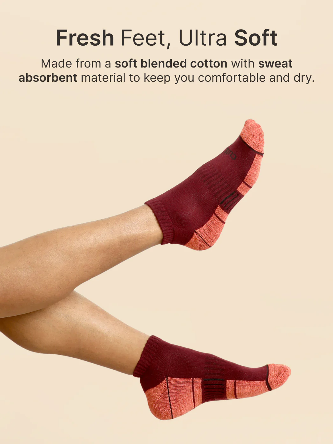 Sports Ankle Length Pack of 3 Maroon,Olive & Blue Men's Cotton Socks - Image 4