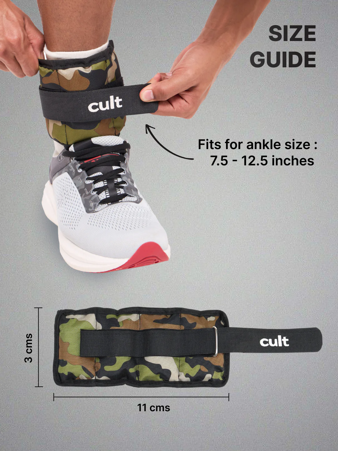 1kg x 2 Ankle & Wrist Bands Camouflage for Men & Women - Image 4