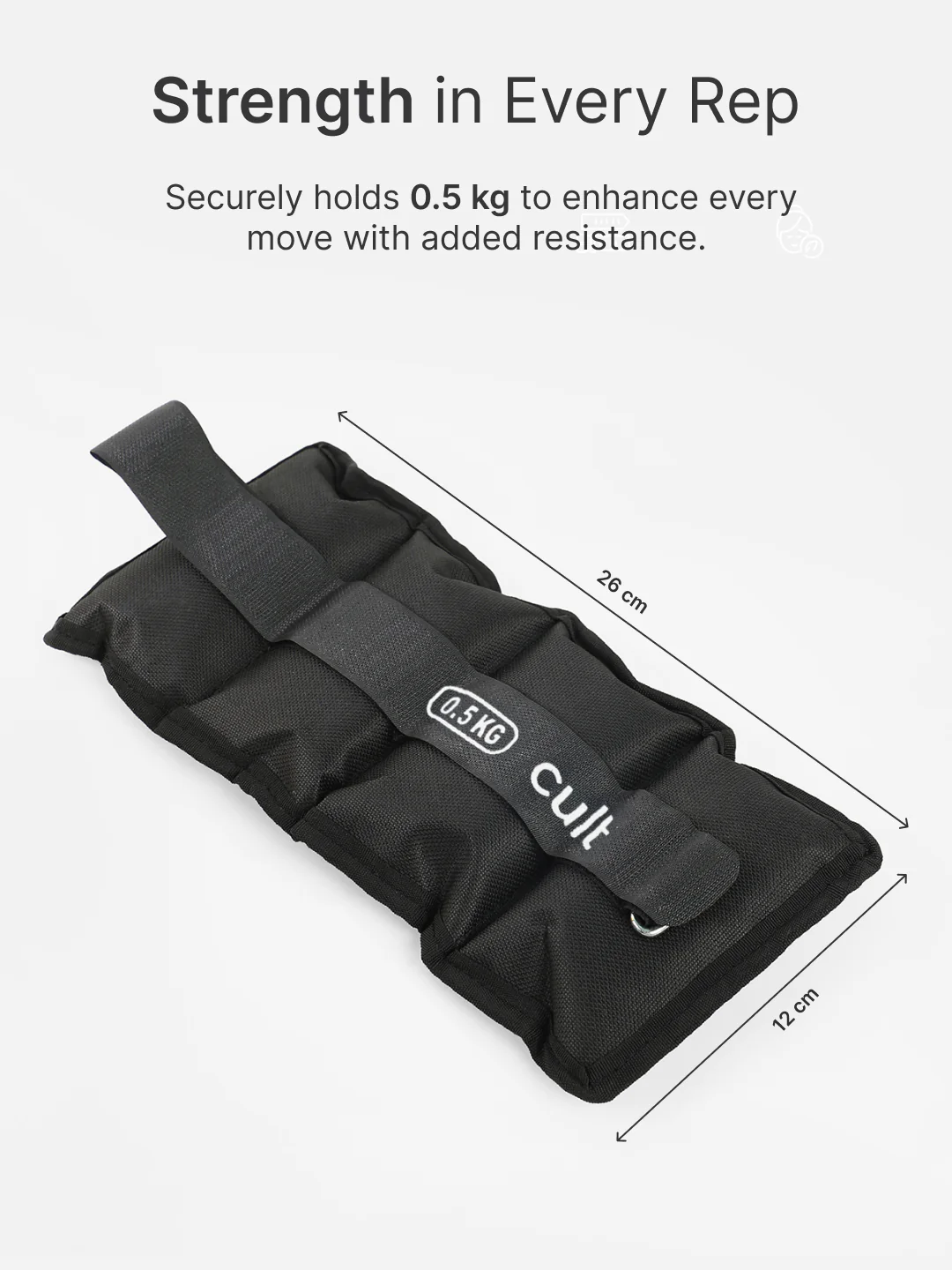 cult Ankle Weight Black Pair of 2 (0.5 kg each) - Image 6