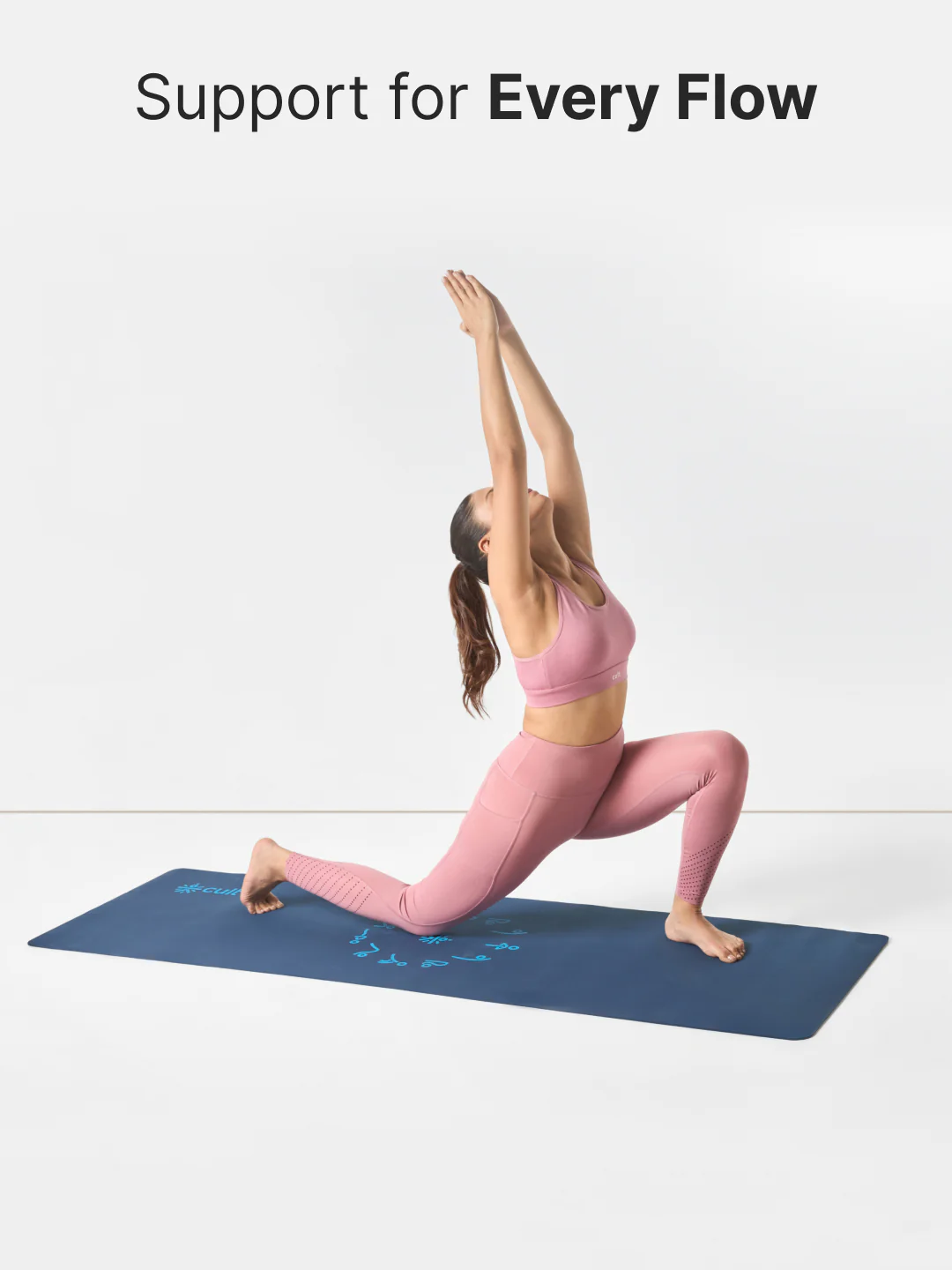 cult Aroma Infused TPE Yoga Mat 6 mm Anti Skid Non Slip Exercise Mat with Carry Bag for Yoga Workout Gym Blue - Image 2