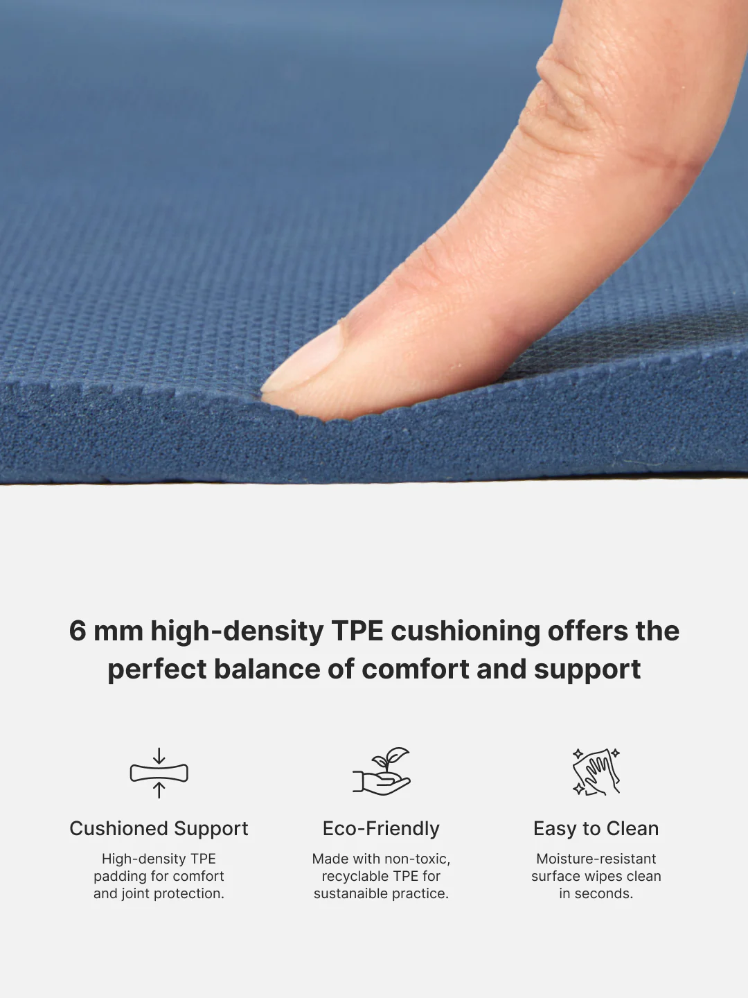 cult Aroma Infused TPE Yoga Mat 6 mm Anti Skid Non Slip Exercise Mat with Carry Bag for Yoga Workout Gym Blue - Image 6