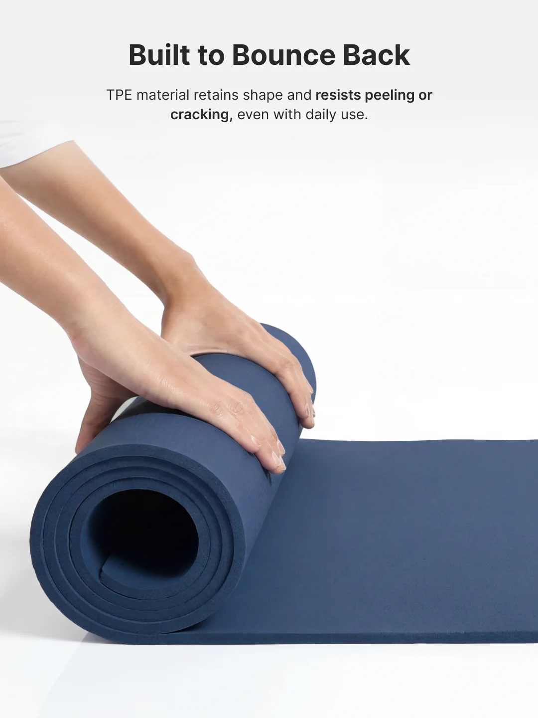 cult Aroma Infused TPE Yoga Mat 6 mm Anti Skid Non Slip Exercise Mat with Carry Bag for Yoga Workout Gym Blue - Image 8