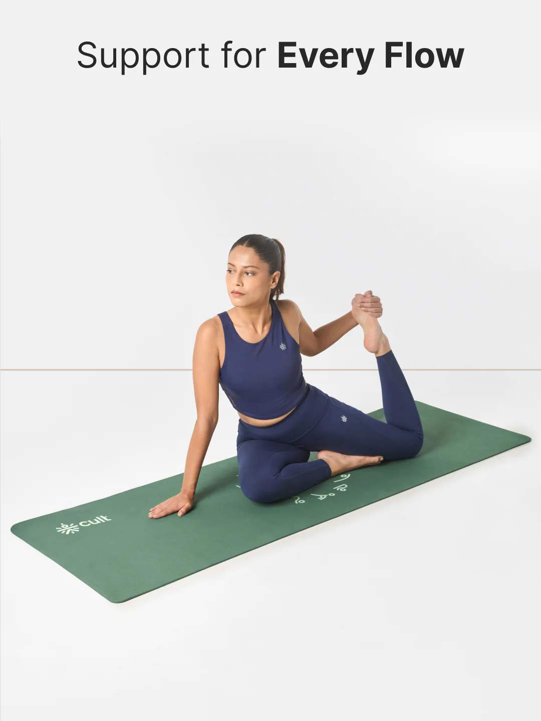 cult Aroma Infused TPE Yoga Mat 6 mm Anti Skid Non Slip Exercise Mat with Carry Bag for Yoga Workout Gym Green - Image 2
