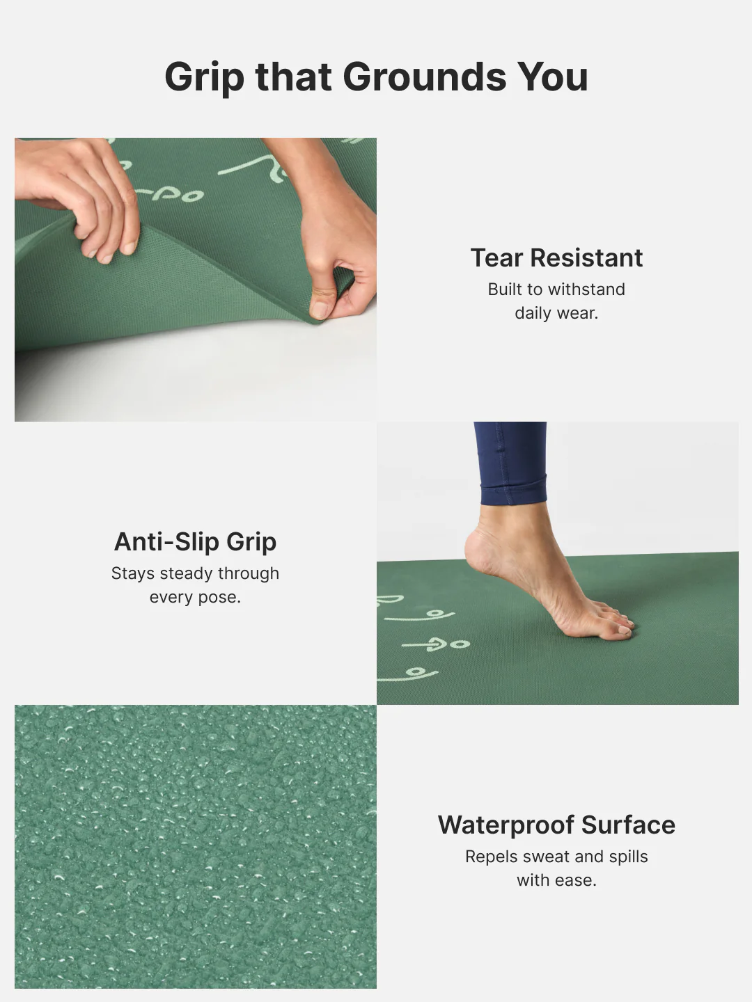 cult Aroma Infused TPE Yoga Mat 6 mm Anti Skid Non Slip Exercise Mat with Carry Bag for Yoga Workout Gym Green - Image 5