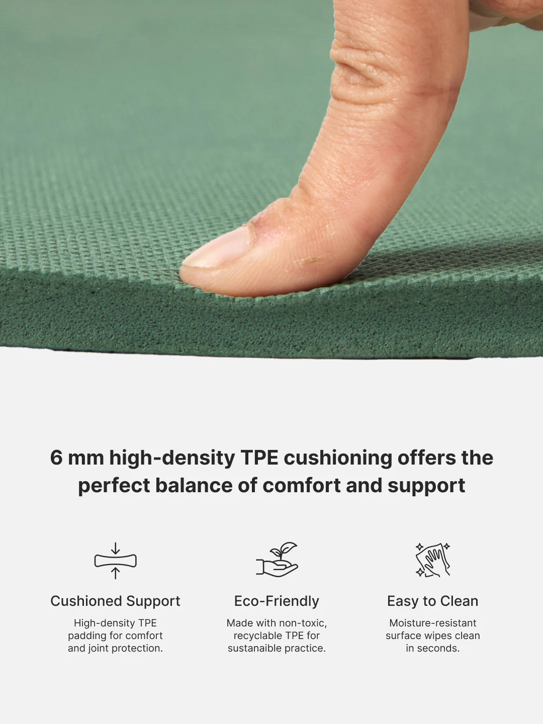 cult Aroma Infused TPE Yoga Mat 6 mm Anti Skid Non Slip Exercise Mat with Carry Bag for Yoga Workout Gym Green - Image 6