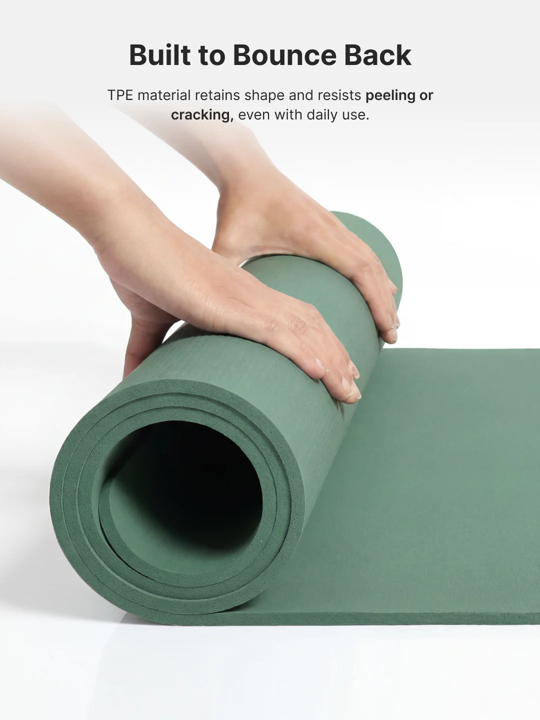 cult Aroma Infused TPE Yoga Mat 6 mm Anti Skid Non Slip Exercise Mat with Carry Bag for Yoga Workout Gym Green - Image 8