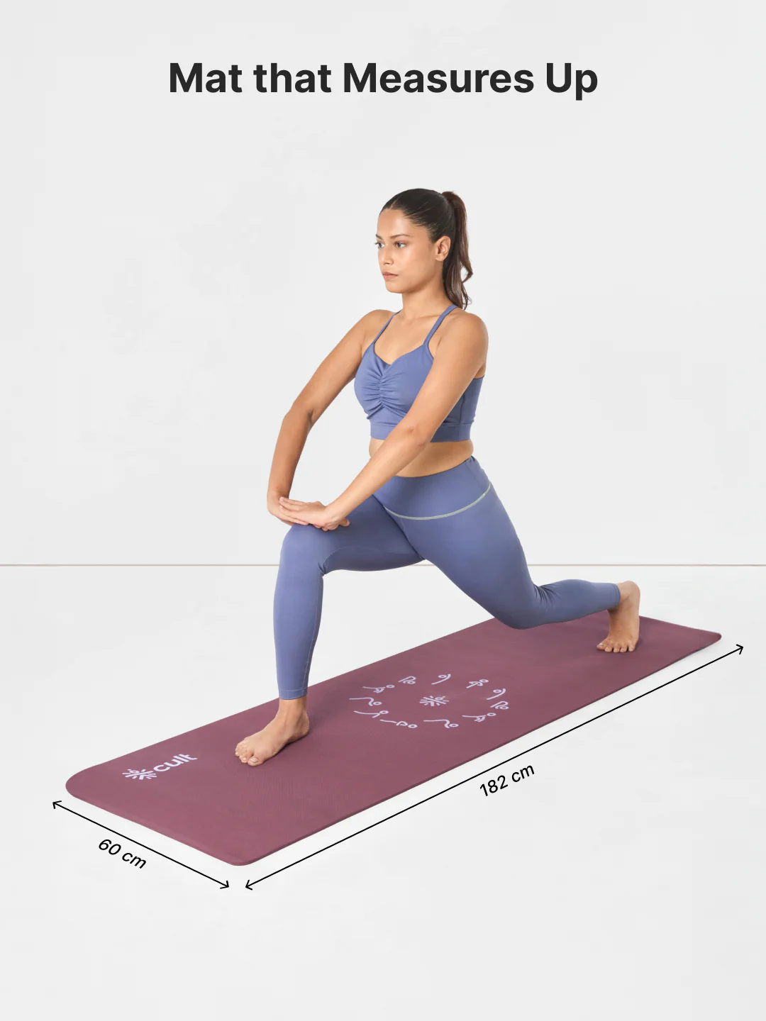 cult Aroma Infused TPE Yoga Mat 6 mm Anti Skid Non Slip Exercise Mat with Carry Bag for Yoga Workout Gym Wine - Image 10