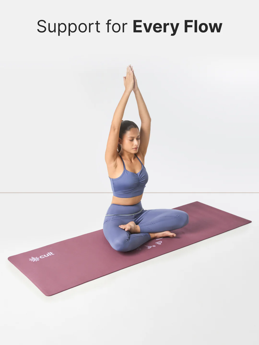 cult Aroma Infused TPE Yoga Mat 6 mm Anti Skid Non Slip Exercise Mat with Carry Bag for Yoga Workout Gym Wine - Image 2