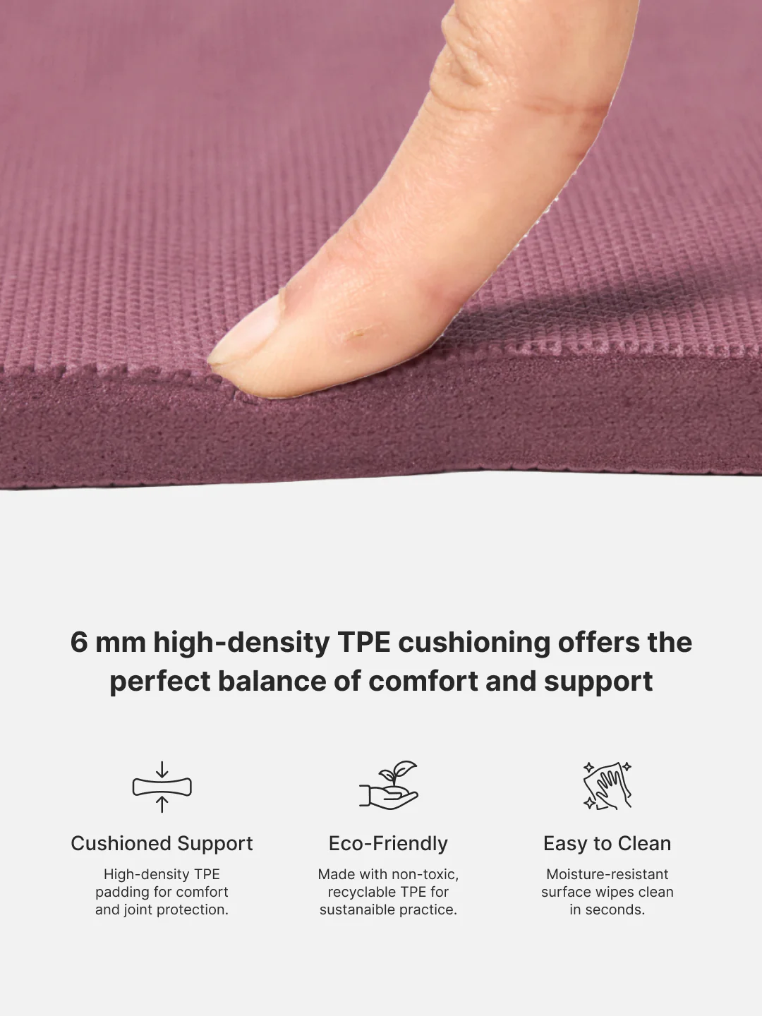 cult Aroma Infused TPE Yoga Mat 6 mm Anti Skid Non Slip Exercise Mat with Carry Bag for Yoga Workout Gym Wine - Image 6
