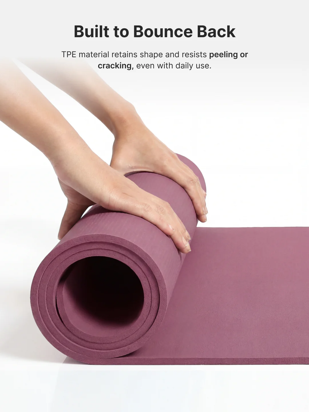 cult Aroma Infused TPE Yoga Mat 6 mm Anti Skid Non Slip Exercise Mat with Carry Bag for Yoga Workout Gym Wine - Image 8