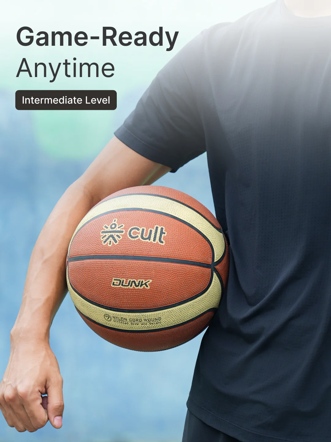 Cult Basketball Combo  Premium Dunk 7 No (Brown/Cream) + Ball Pump - Image 3