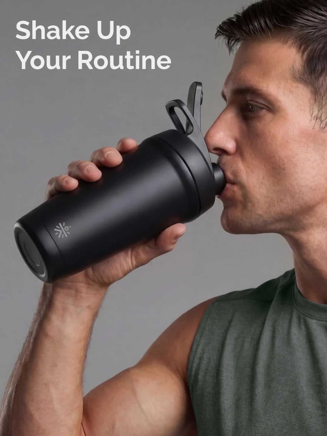 Cult Black Steel Shaker Bottle 700 ml with Bottom Opener – Leakproof & Built for Performance - Image 2