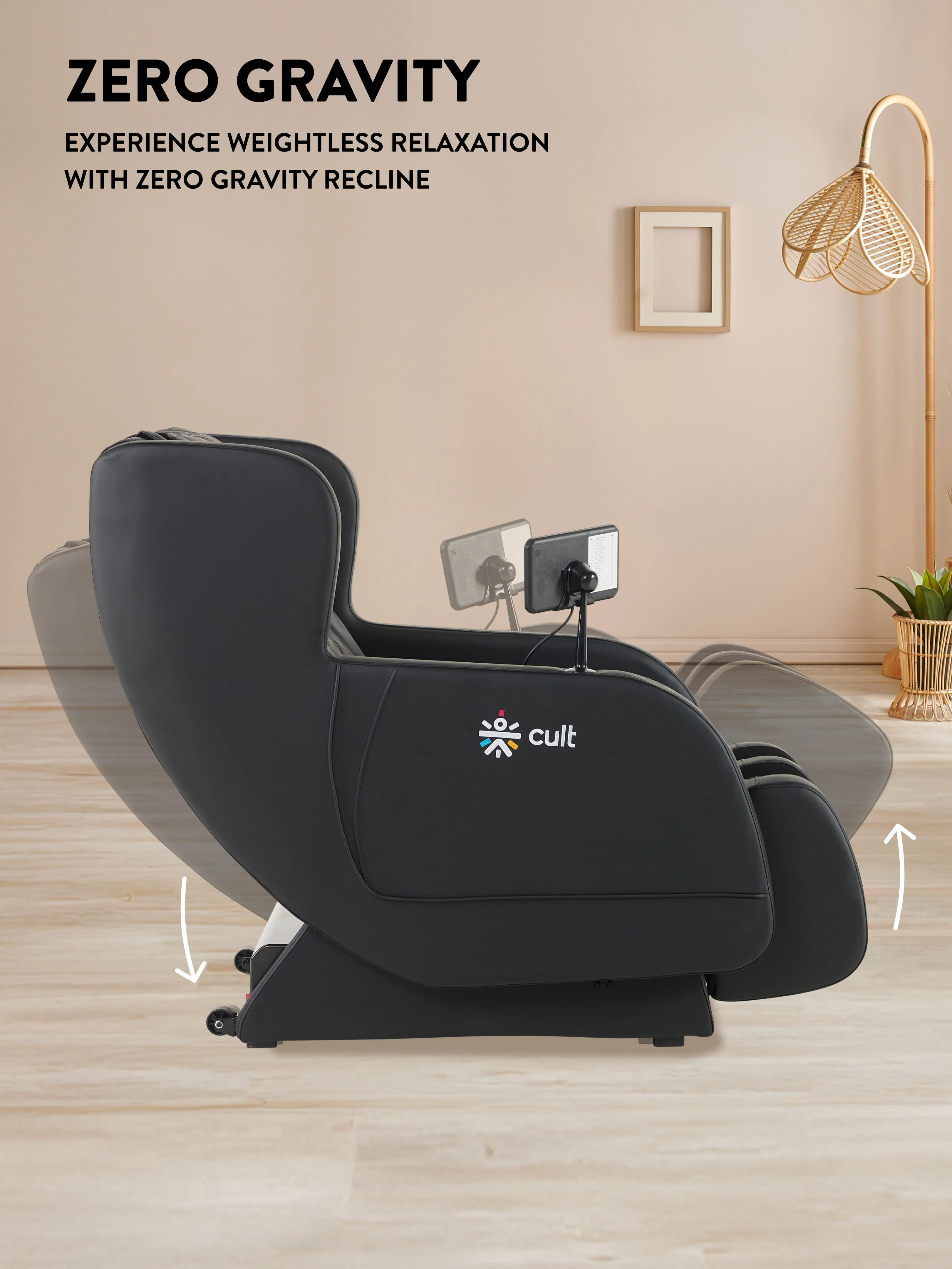 Cult BlissBlack Massage Chair with Fixed Point Massage Technique and Bluetooth AI Voice Function for Full Body Massage At Home - Image 4
