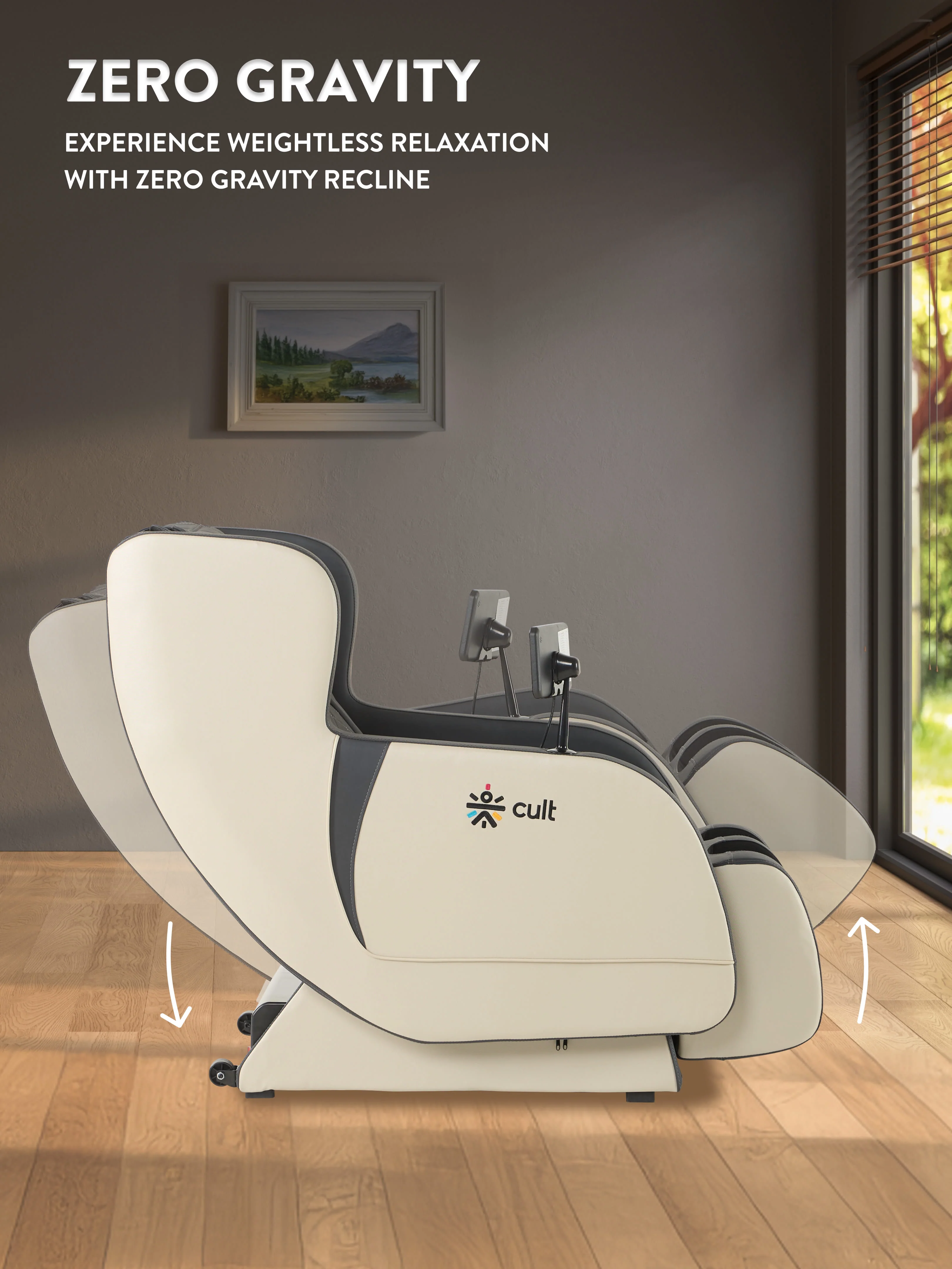 cult BlissGrey Massage Chair with Fixed Point Massage Technique and Bluetooth AI Voice Function for Full Body Massage At Home - Image 6