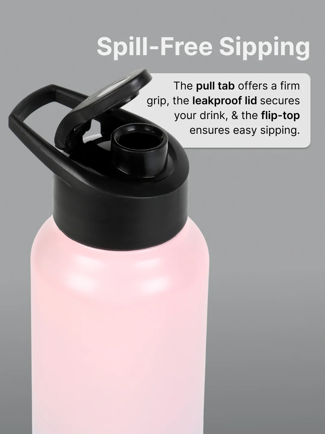 cult Steel Bottle 1Ltr With Sports Cap Pink and Blue - Image 5