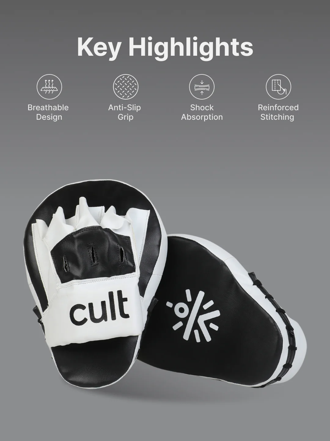 cult Boxing Focus Pad Unisex Black White - Image 3
