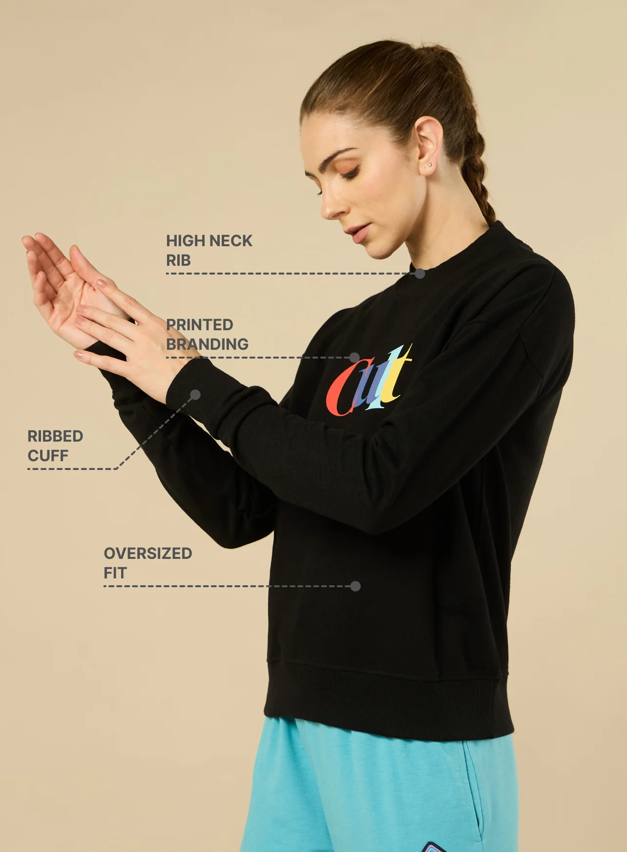 Cult Brand Carrier Black Sweatshirt - Image 4