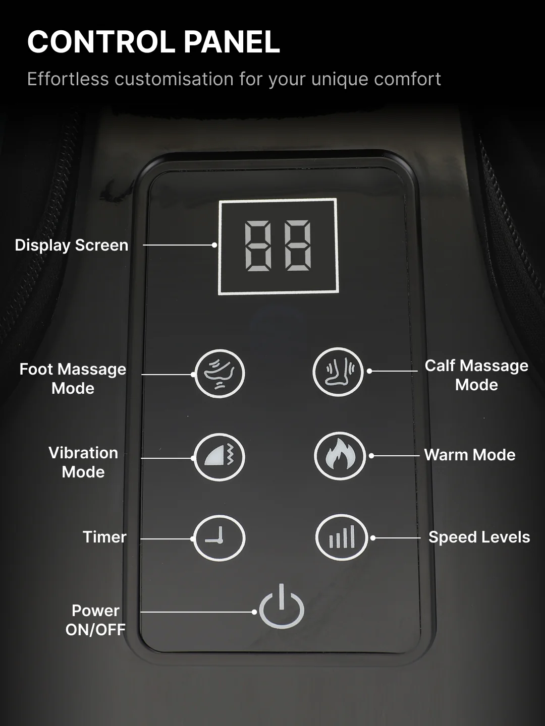 Cult Calm foot & calf Massager with Vibration & Warm Therapy, Air Compression, for Pain Relief and Relaxation - Image 7