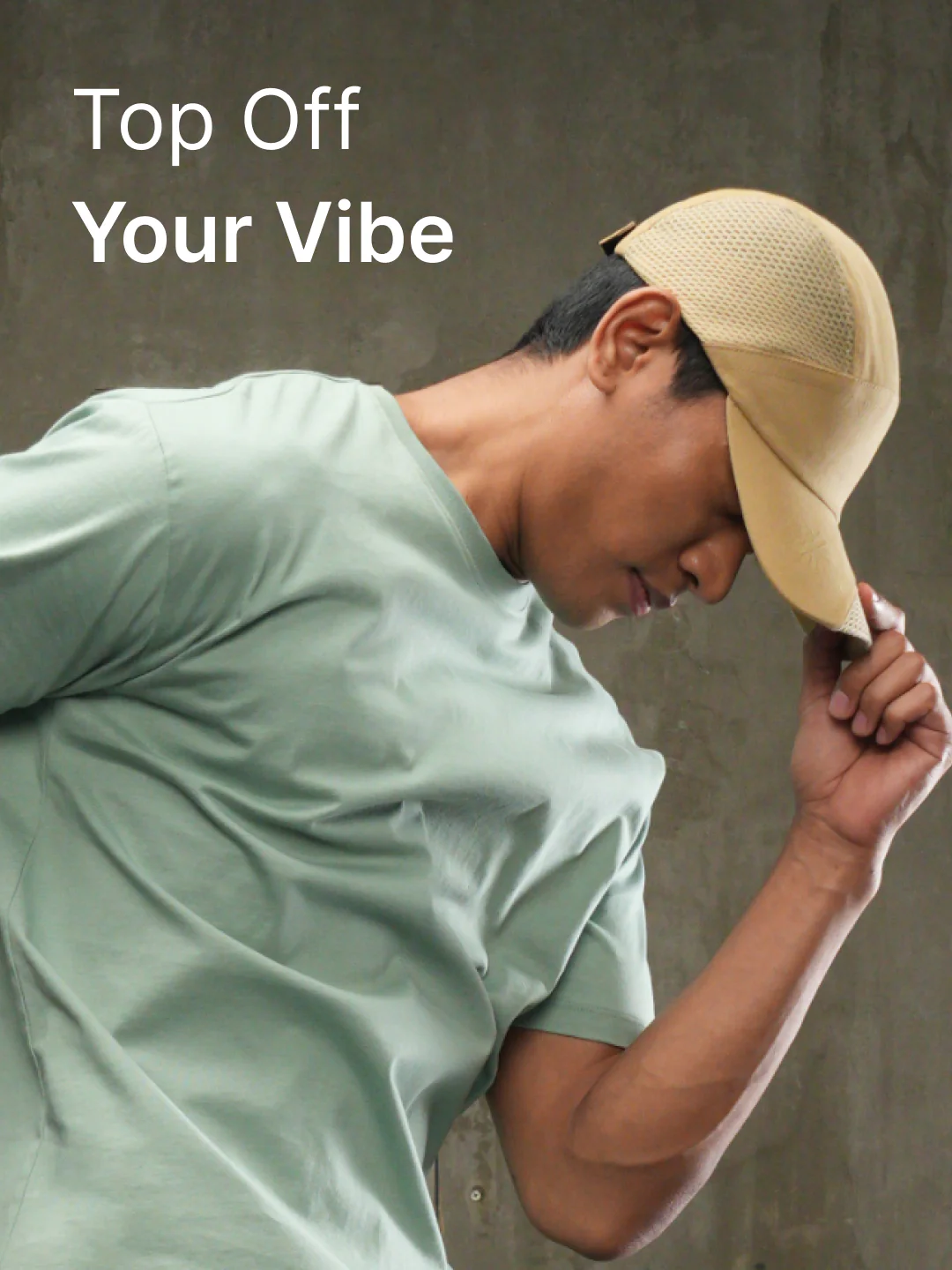 cult Cap With Mesh Beige- Unisex Adjustable Cap for Men & Women - Image 2