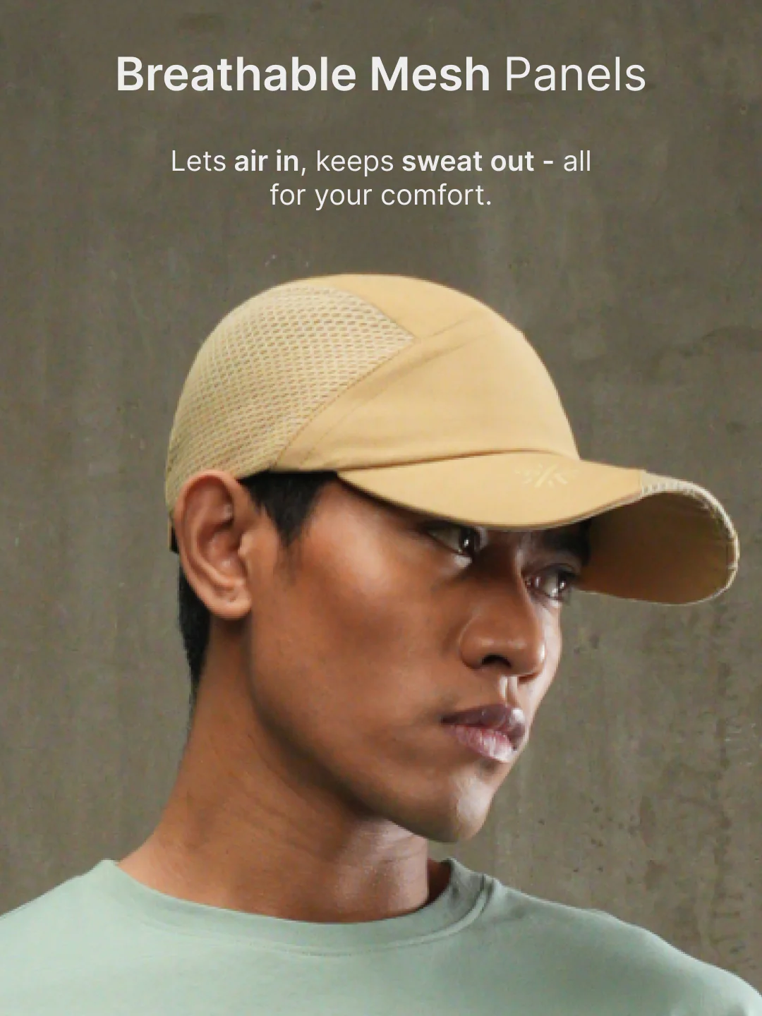 cult Cap With Mesh Beige- Unisex Adjustable Cap for Men & Women - Image 4