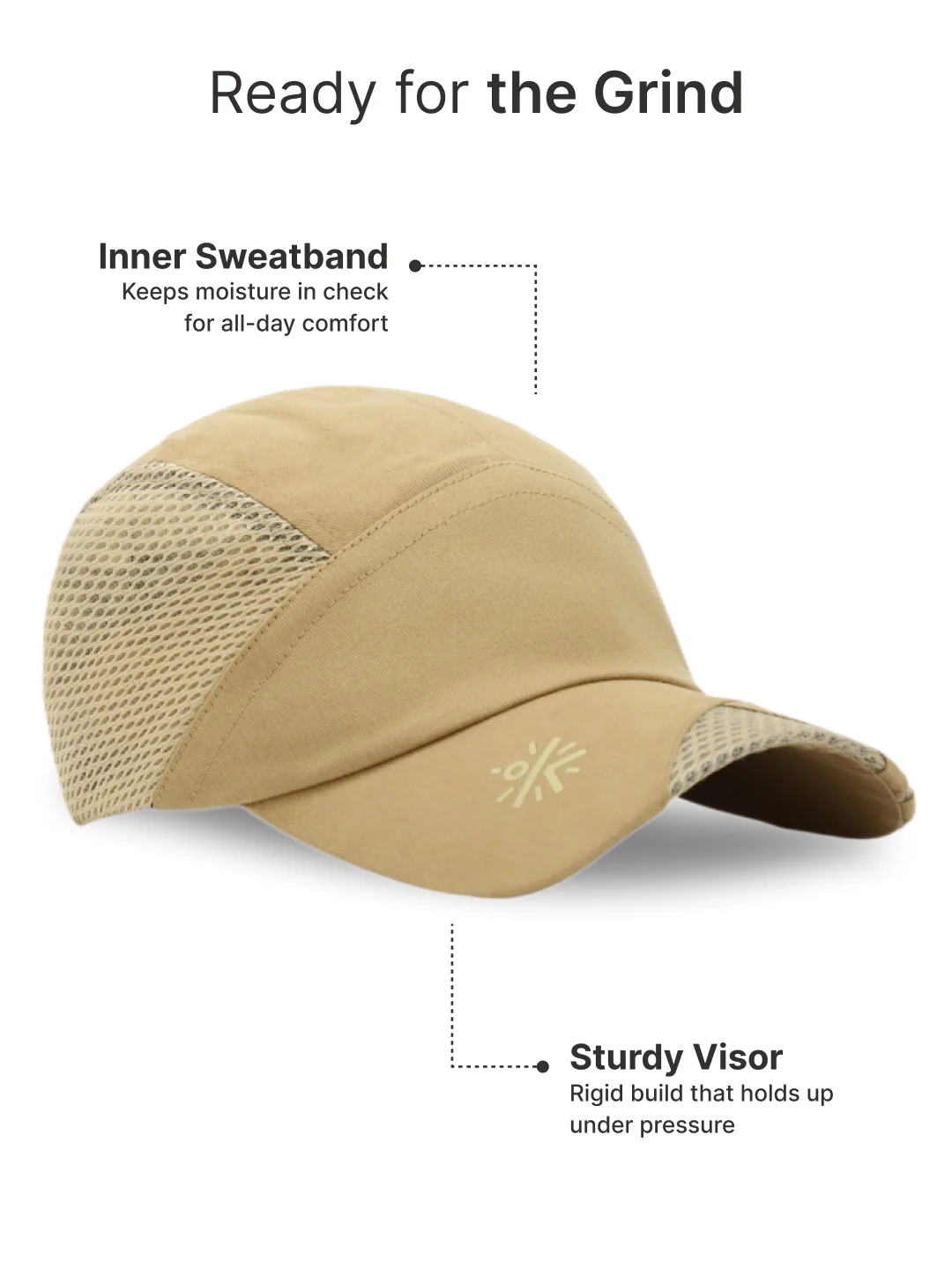 cult Cap With Mesh Beige- Unisex Adjustable Cap for Men & Women - Image 5