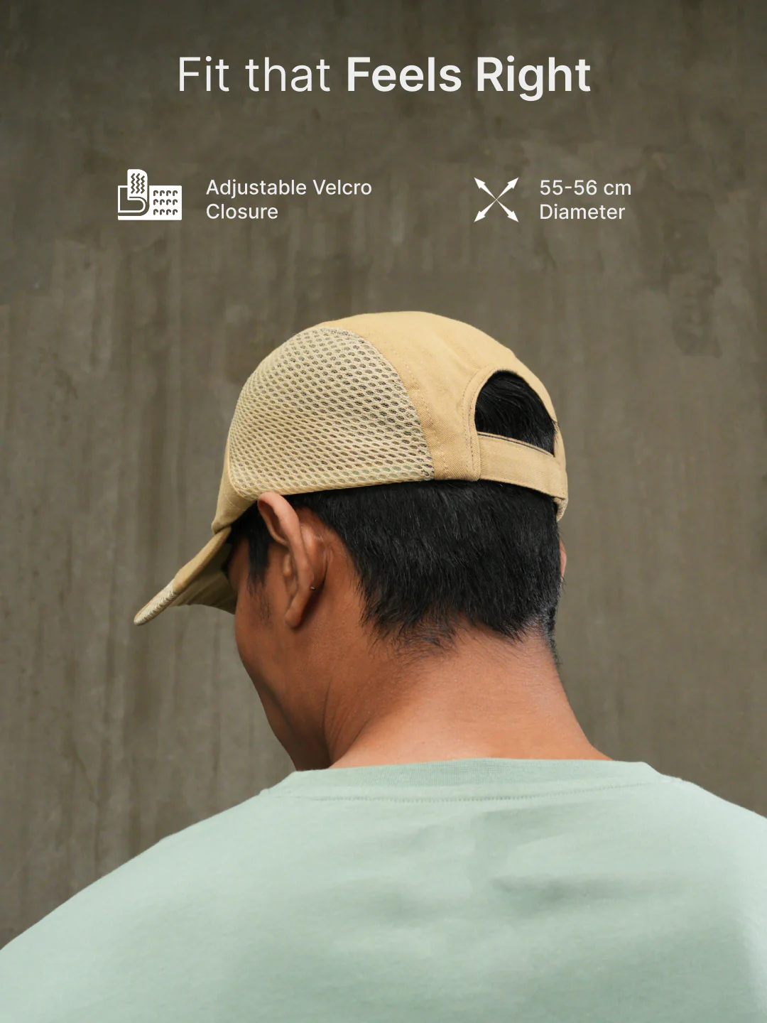 cult Cap With Mesh Beige- Unisex Adjustable Cap for Men & Women - Image 6