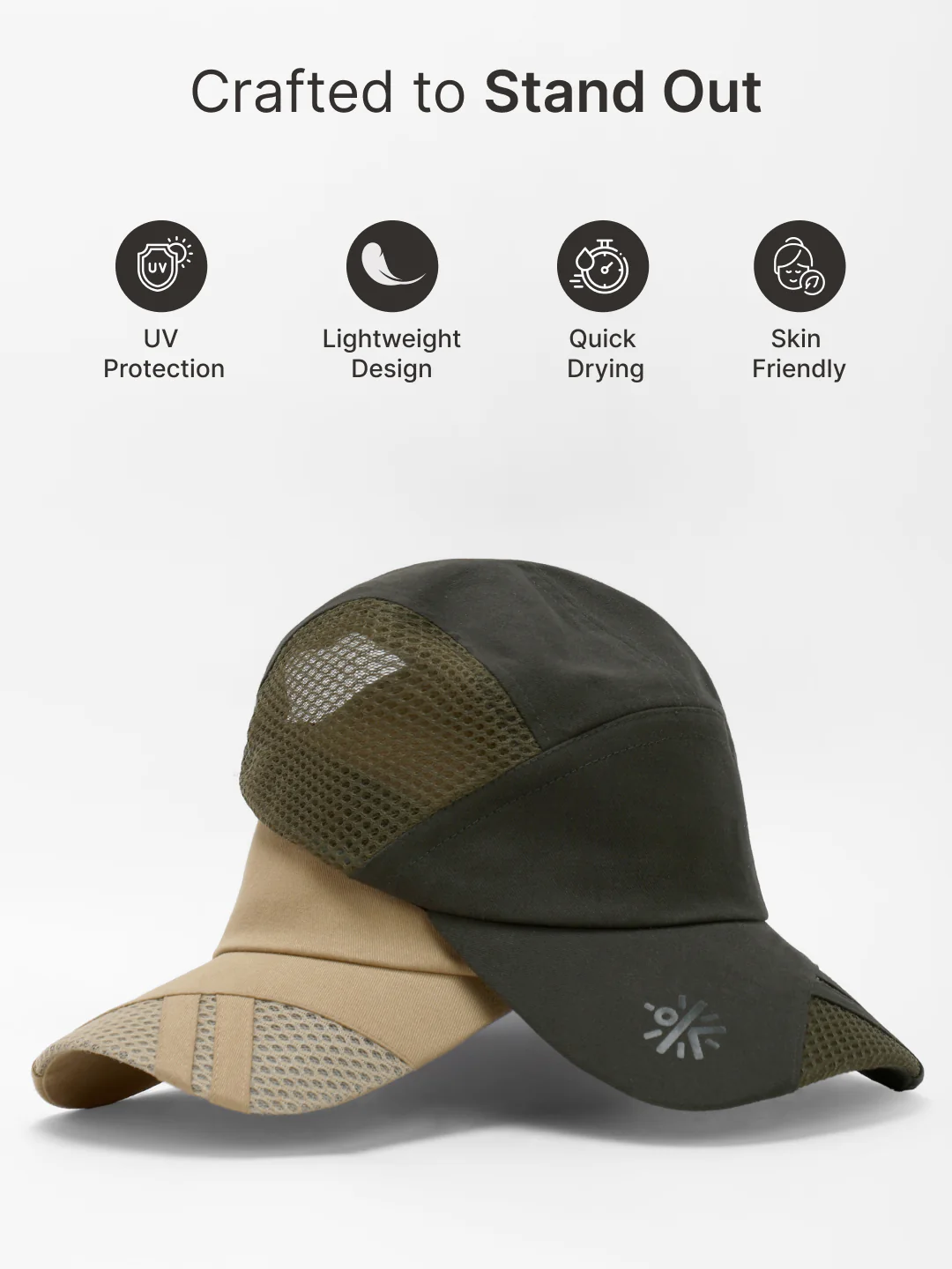 cult Cap With Mesh Olive- Unisex Adjustable Cap for Men & Women - Image 3