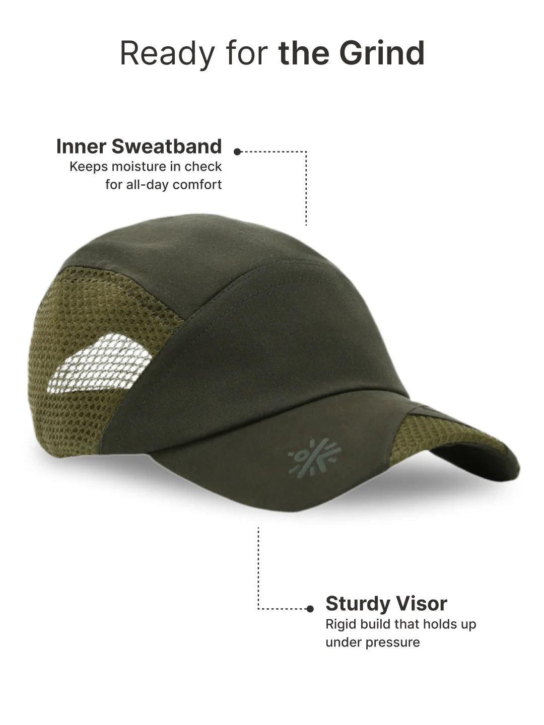 cult Cap With Mesh Olive- Unisex Adjustable Cap for Men & Women - Image 5