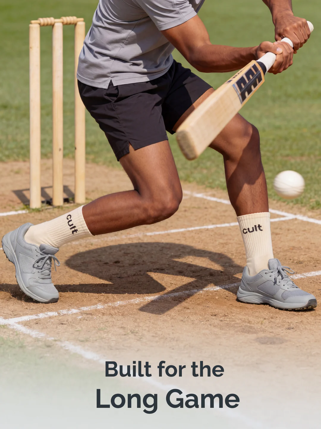 Cult Cricket Socks Unisex Cotton Calf-Length Cushioned, Moisture-Wicking & Stretchable Performance Socks Off White - Image 2