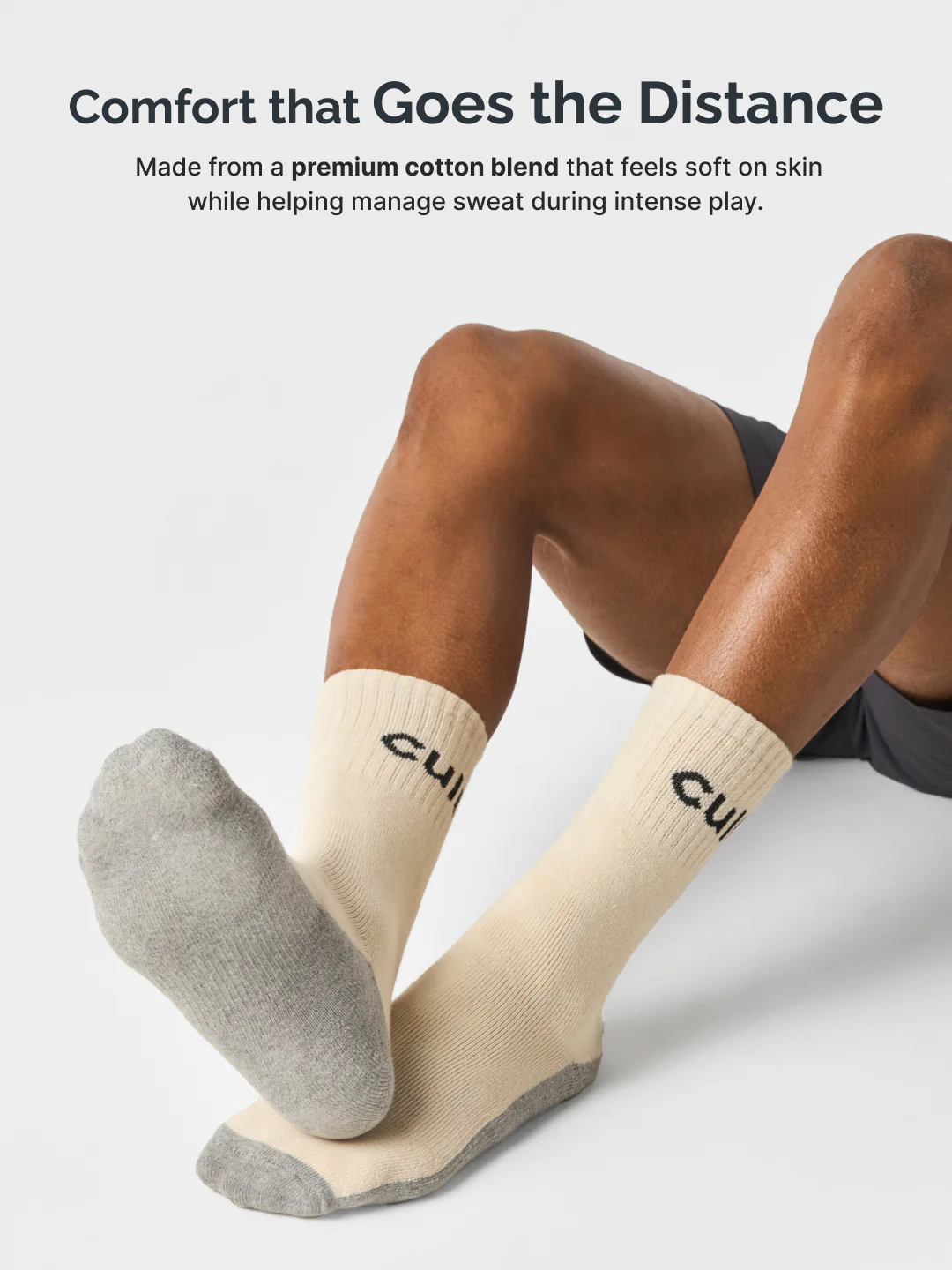 Cult Cricket Socks Unisex Cotton Calf-Length Cushioned, Moisture-Wicking & Stretchable Performance Socks Off White - Image 4