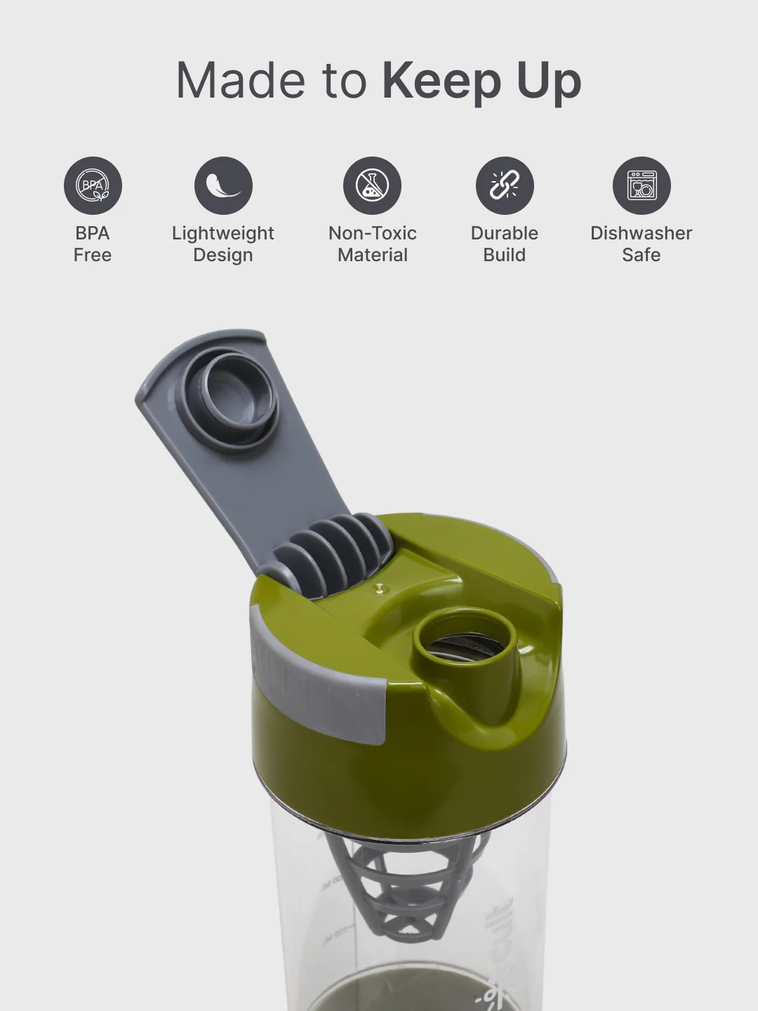 cult Cyclone Shaker 500 ML Olive Grey - Image 3