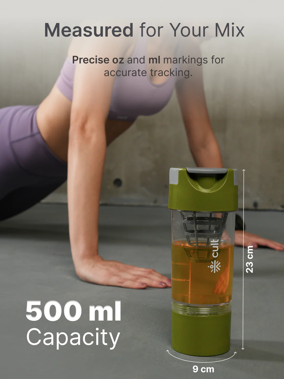 cult Cyclone Shaker 500 ML Olive Grey - Image 6