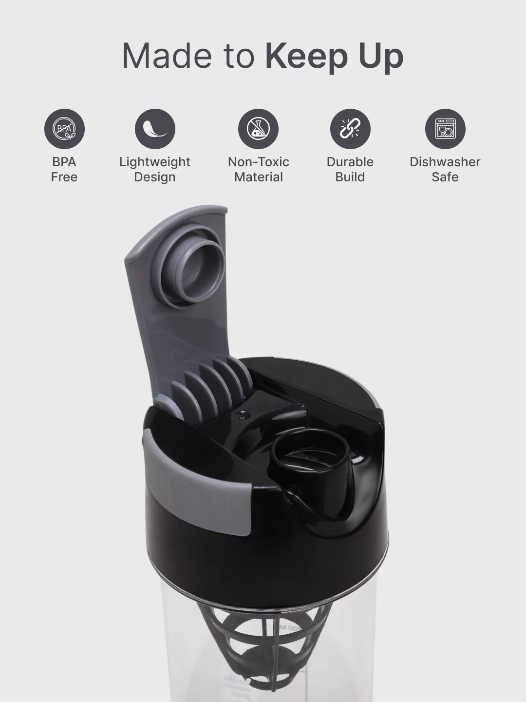 cult Cyclone Shaker 500ML Unisex Black Grey - Image 3