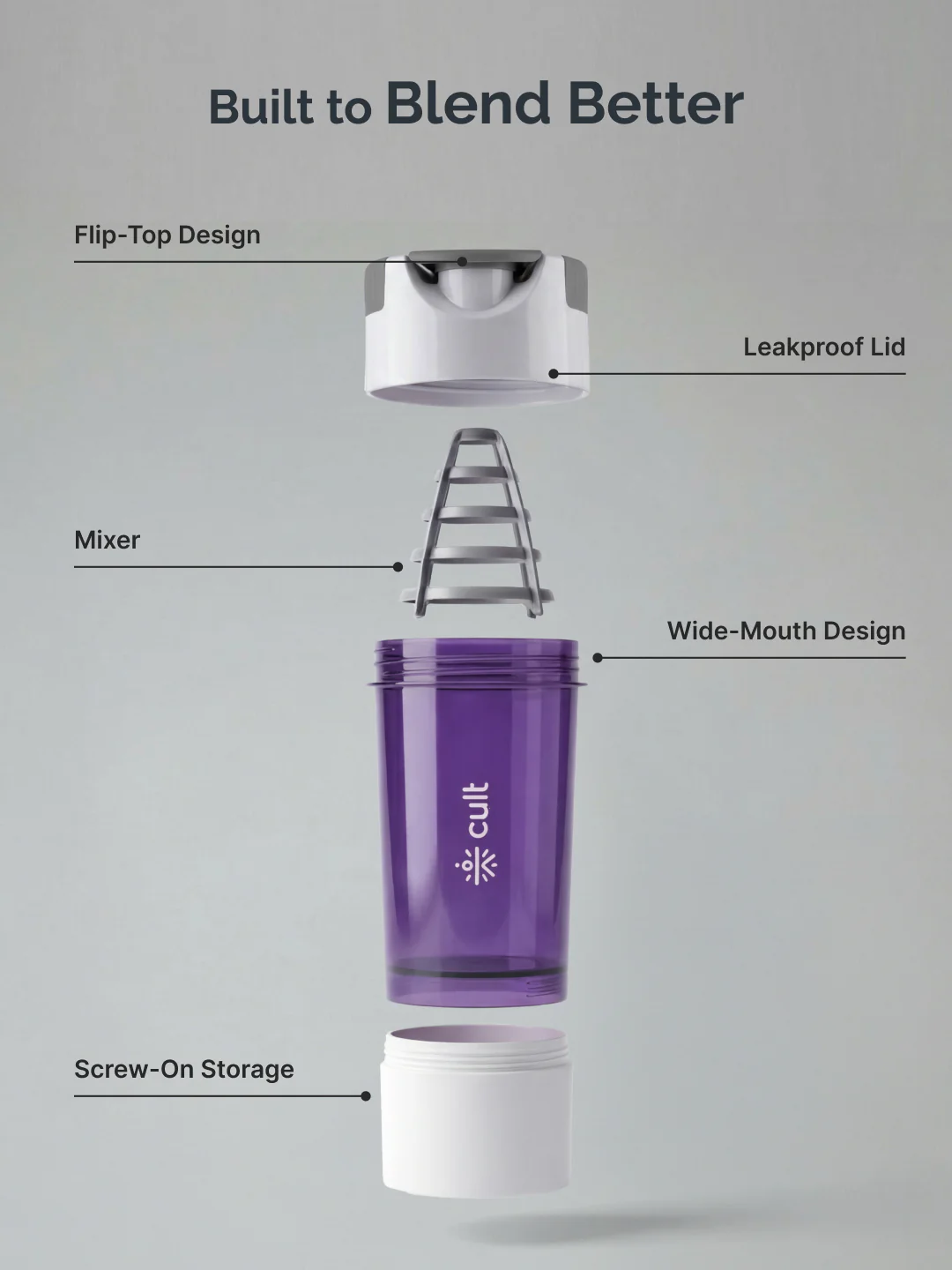 cult Cyclone Shaker 500 ML Purple - Image 4