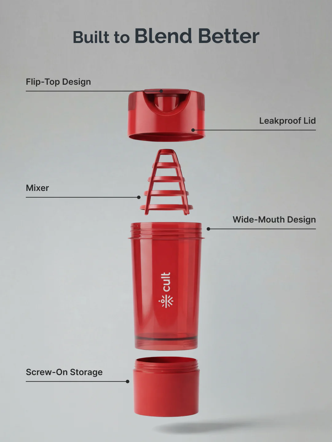 cult Cyclone Shaker 500 ML Red - Image 4