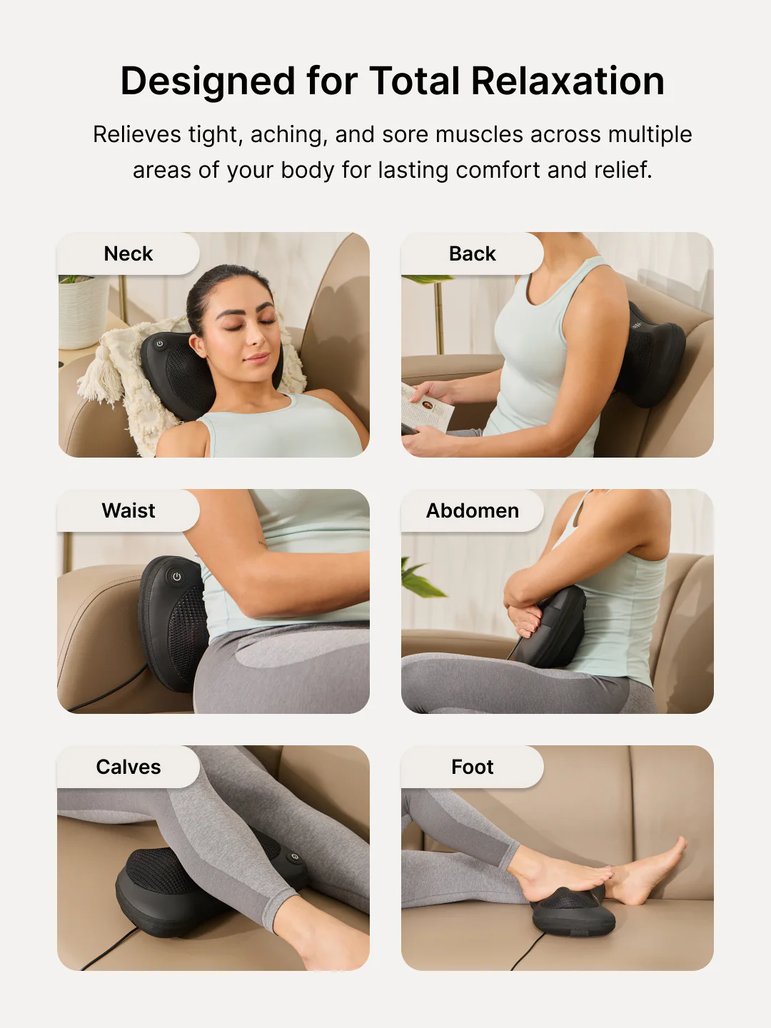 Cult Deep Cure Pillow Massager with soothing heat, Shiatsu 3D Kneading rollers for neck, back, Pain Relief, Corded Electric Massager - Image 2