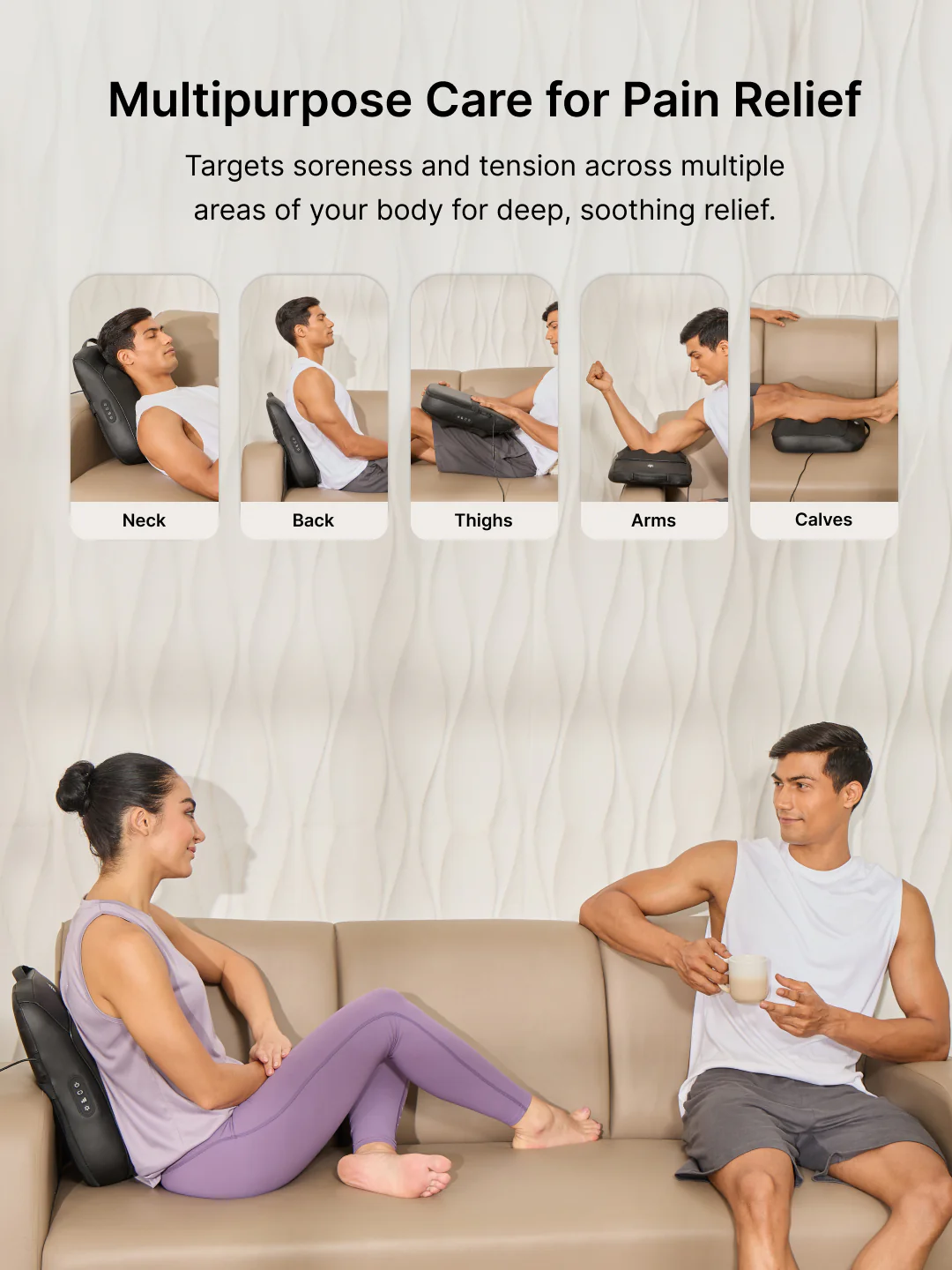 Cult Deep Cure Pro Back massager, 4 Deep Kneading Shiatsu rollers for back and waist Pain Relief,Multiple modes, Corded Electric Massager. - Image 2