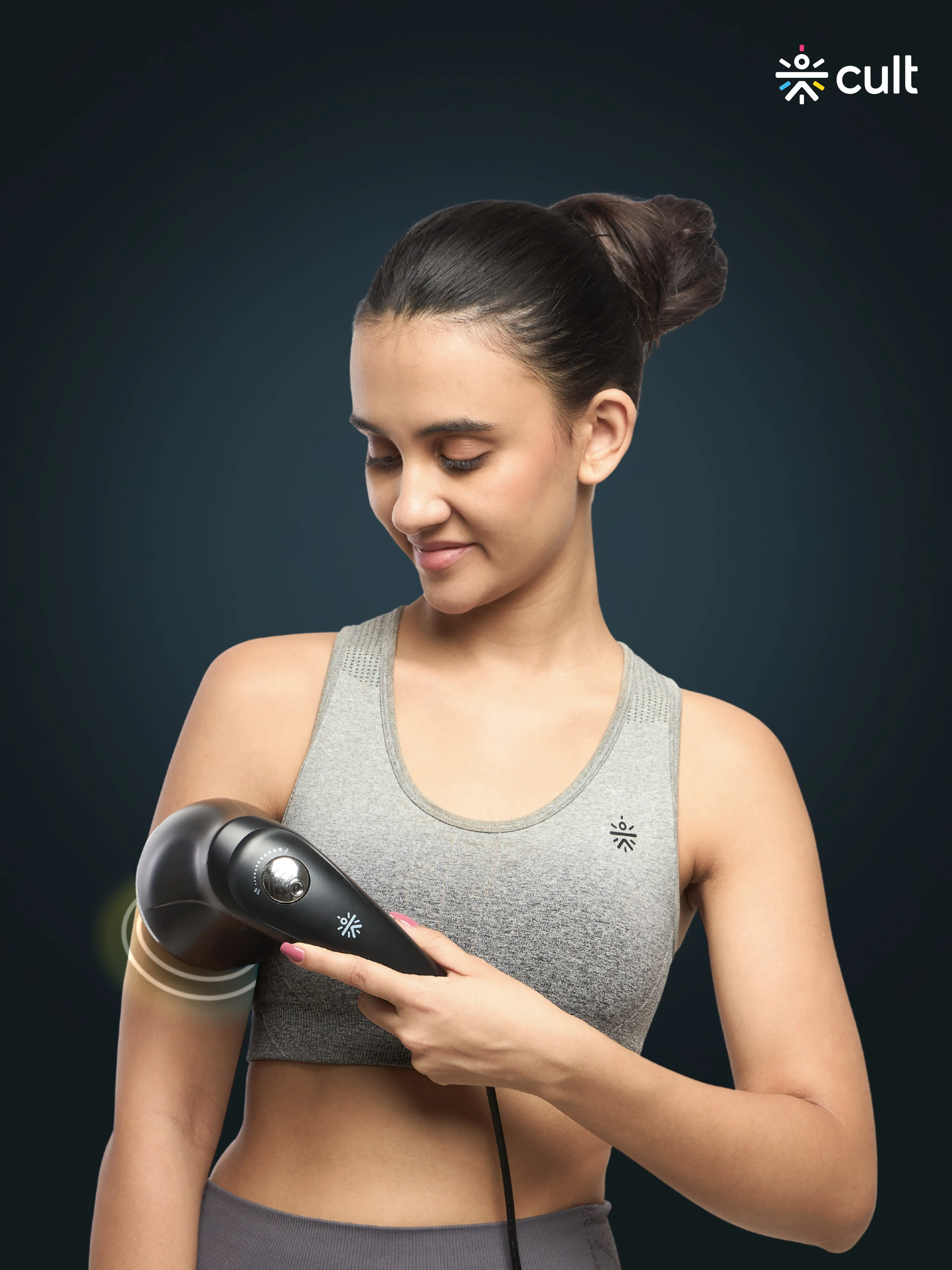 Cult Deep Sense Corded Electric Hammer Full Body Massager with 4 Interchangeable Heads +1 Protective Mesh Cover and Adjustable Speed Settings for Pain Relief and Relaxation. - Image 8