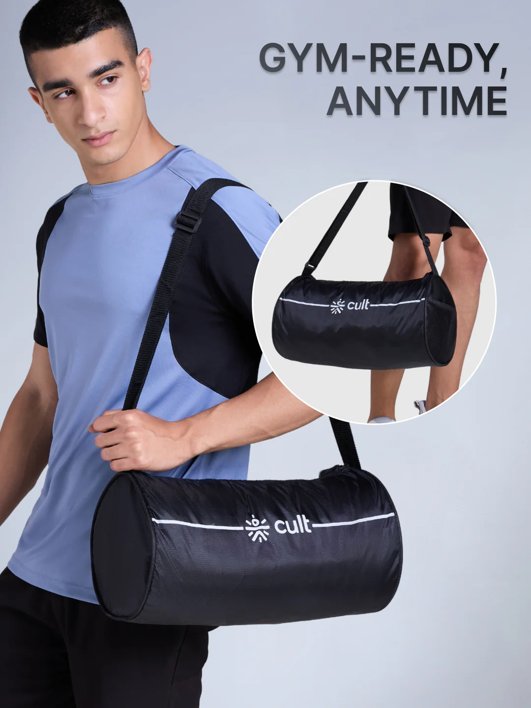 Cult Duffle Bag Black With Shaker Bottle Yellow 700Ml - Combo - Image 4
