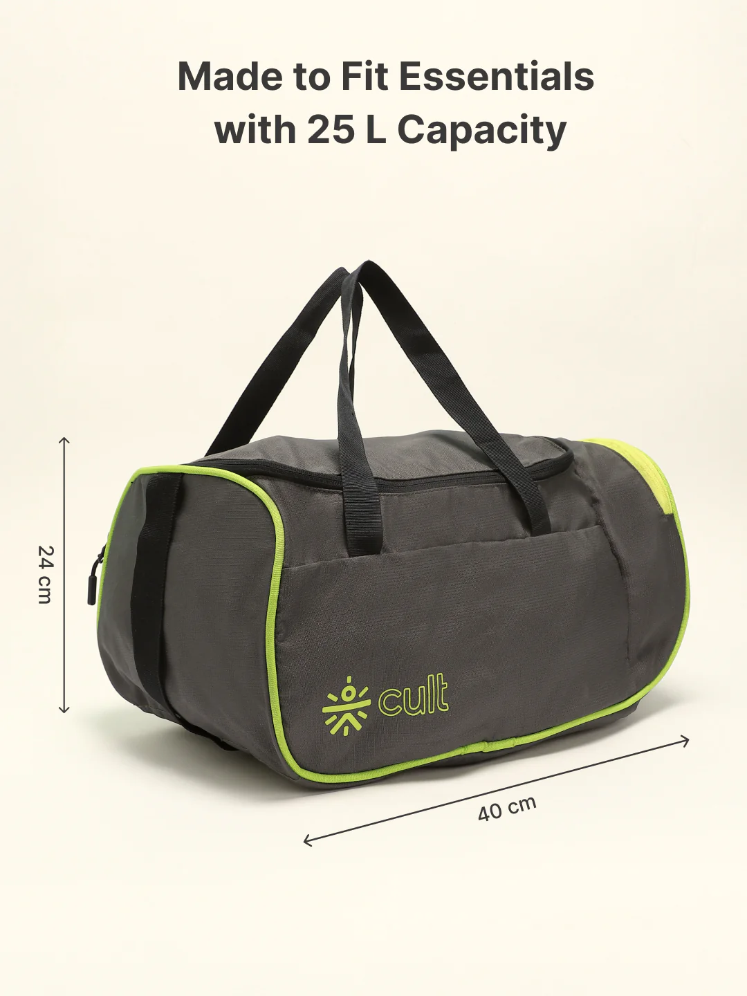 Foldable Duffle Bag 25L with Adjustable Strap Olive - Image 7