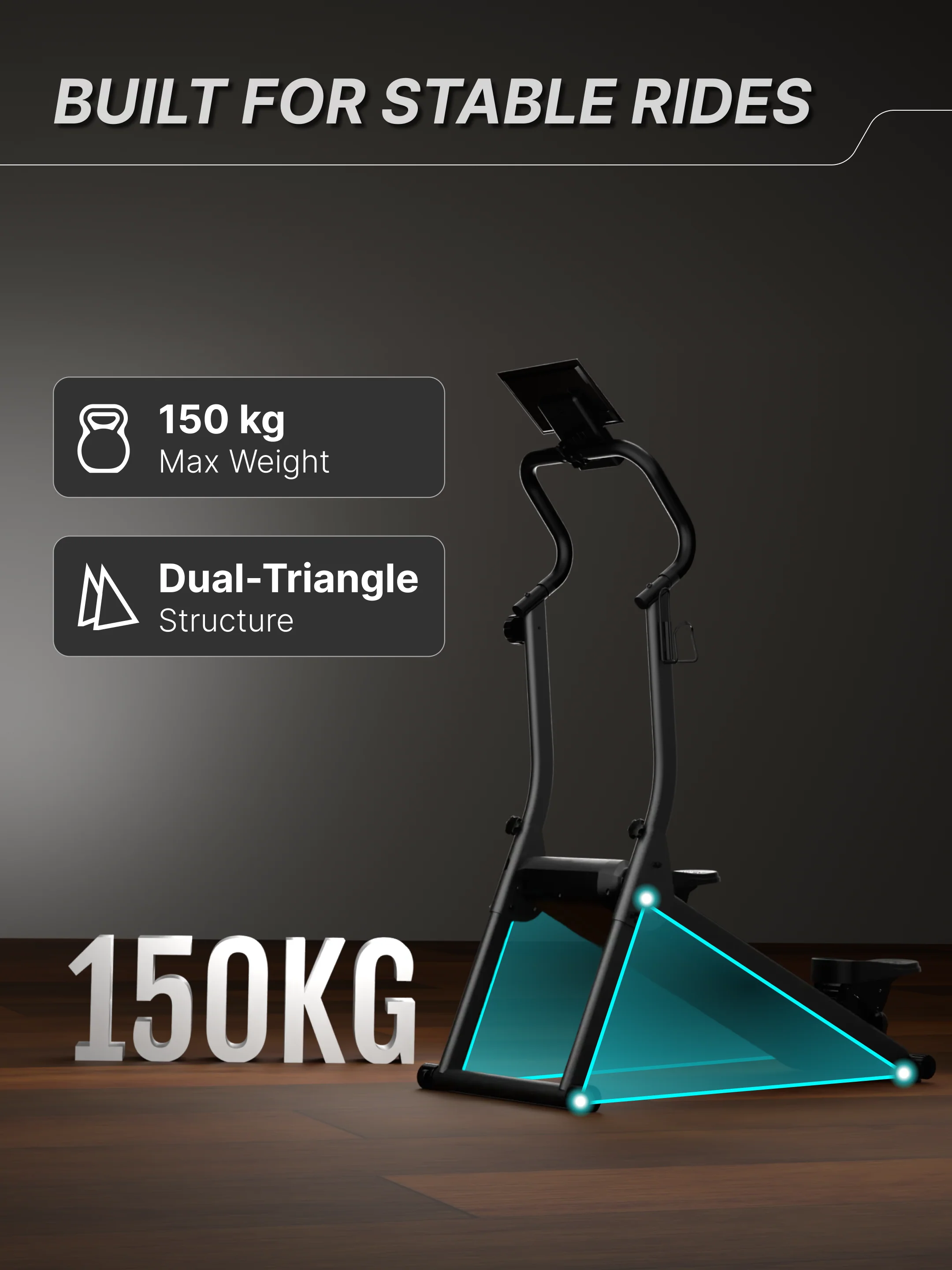 Cult Ever Climb Climber Machine | 150 kg Max Weight | 8-Level Magnetic Resistance | 3-Level Incline & Pedal Inclination | Foldable with Wheels | LED Display & Tablet Holder | Ideal for Home use (with 6 months extended warranty) - Image 3