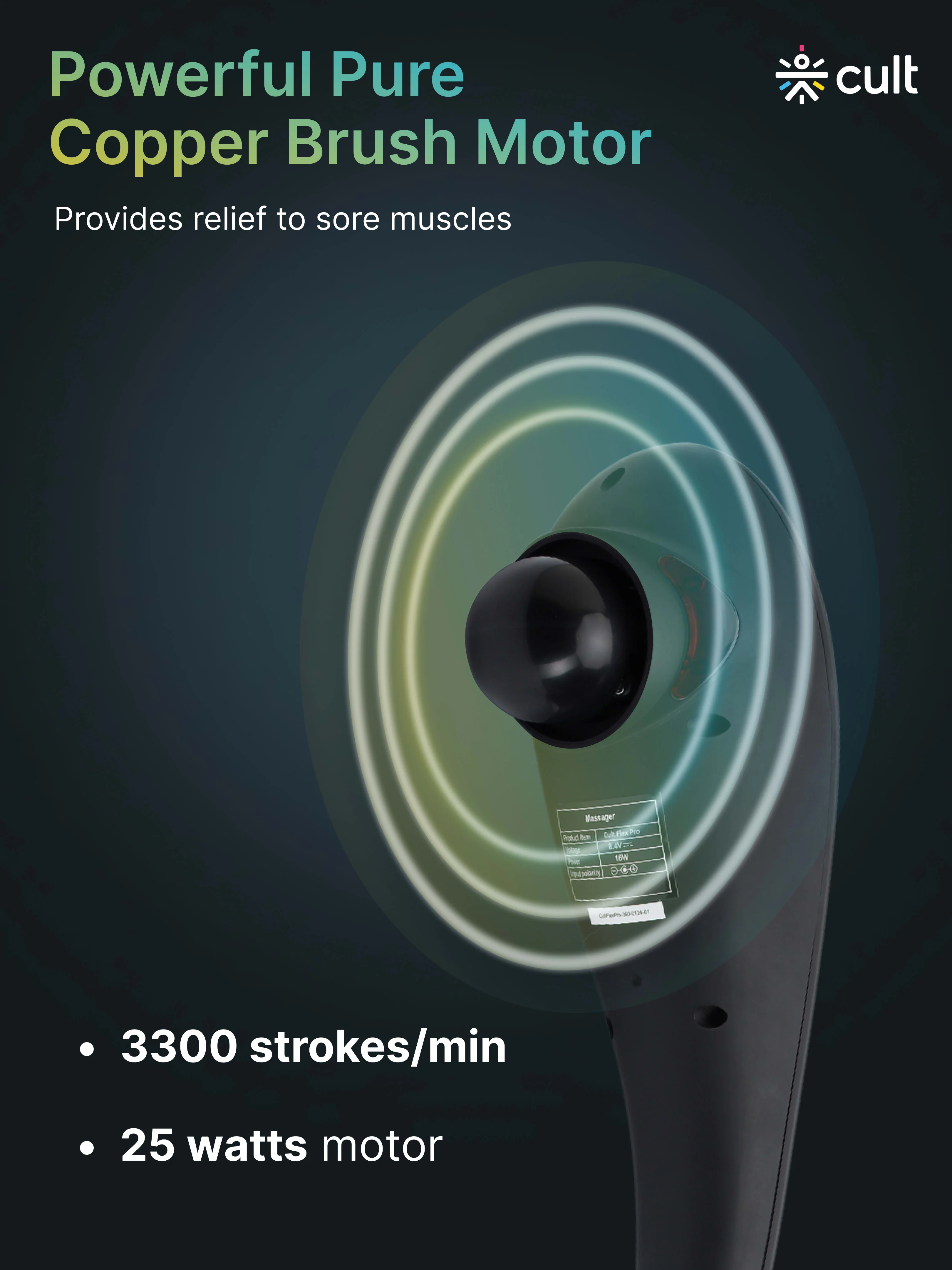 Cult Flex Pro Cordless Electric Handheld Full Body Massager with 4 Interchangeable Heads, 6 modes, and 6 Adjustable Speed Settings for Pain Relief and Relaxation - Image 6