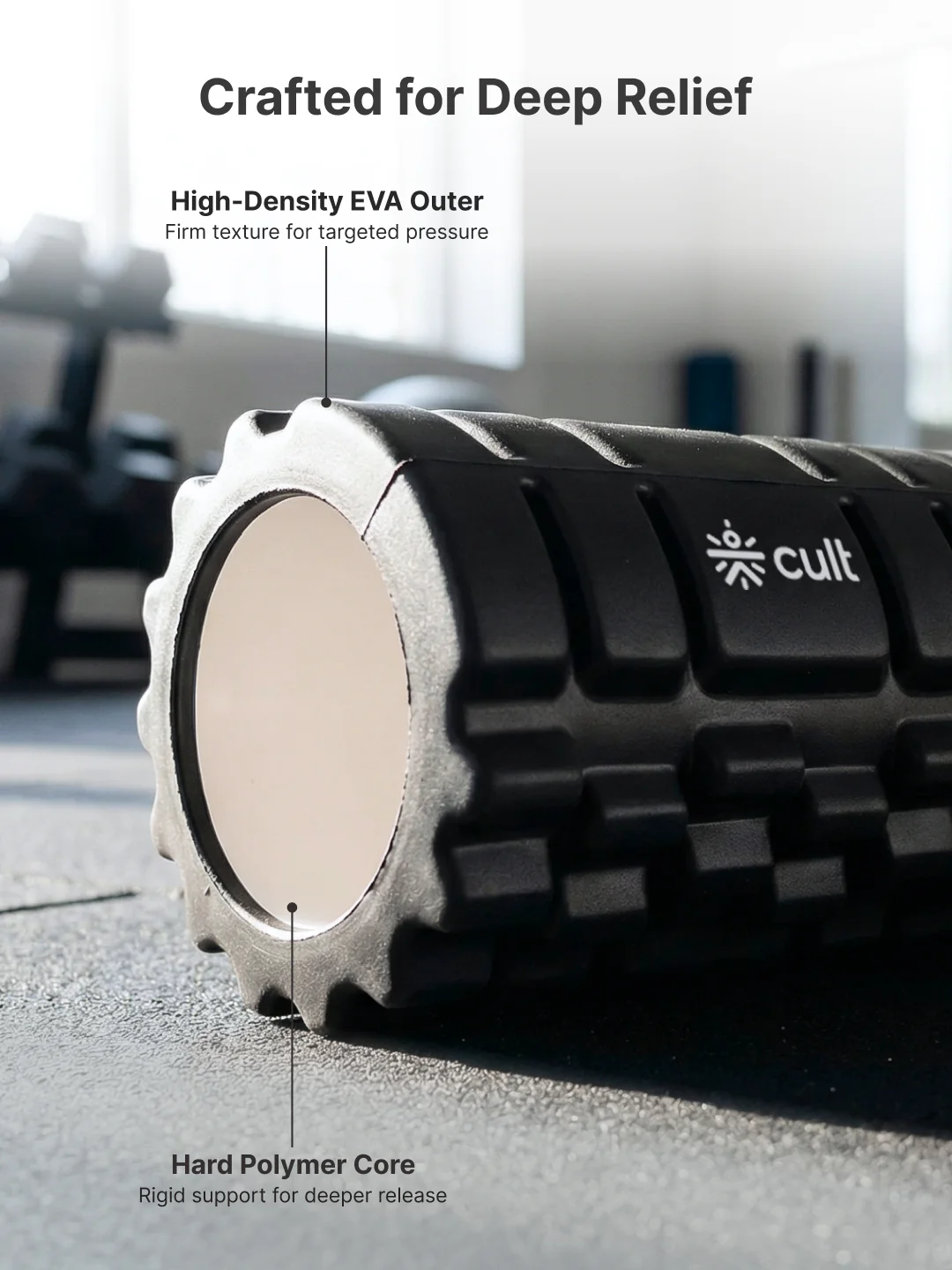 cult Foam Roller Black - Muscle Recovery & Deep Tissue Massage - Image 4